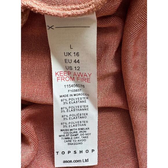 New ~ TOPSHOP , NORDSTROM ~ Minky Pink Halter Cut Out Slinky Mini Dress Size 12 - Picture 7 of 9